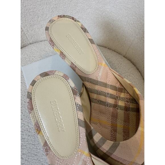Burberry Check Mews Low Mules Pink - Picture 5 of 7